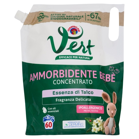Vert di Chanteclair Ammorbidente Bebè Concentrato Essenza di Talco 1200 ml